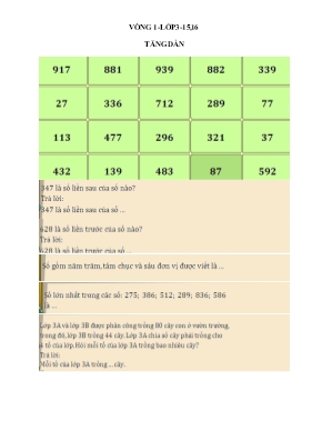 Đề thi violympic môn Toán Lớp 3 - Vòng 1 - Năm học 2015-2016